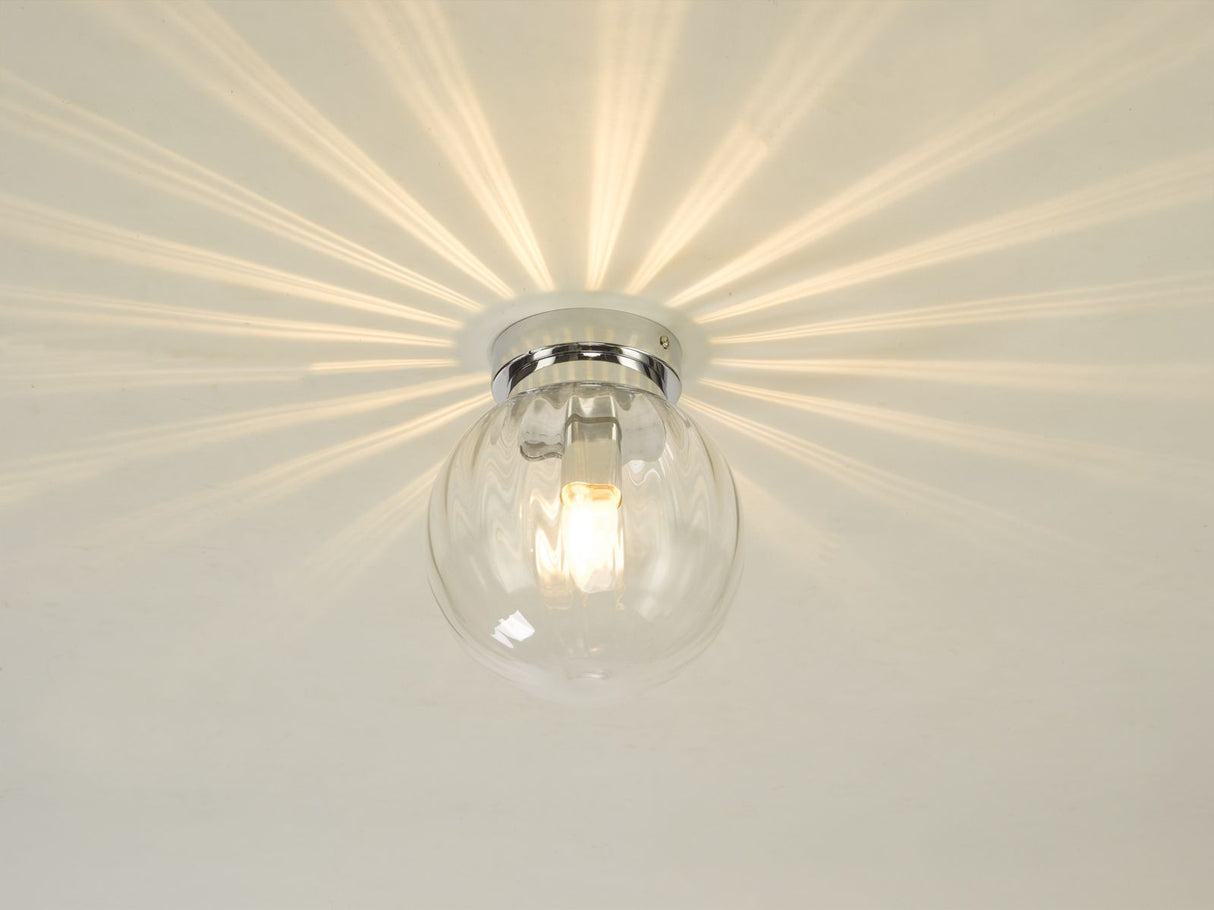 Kavi Bathroom Flush Polished Chrome Glass IP44