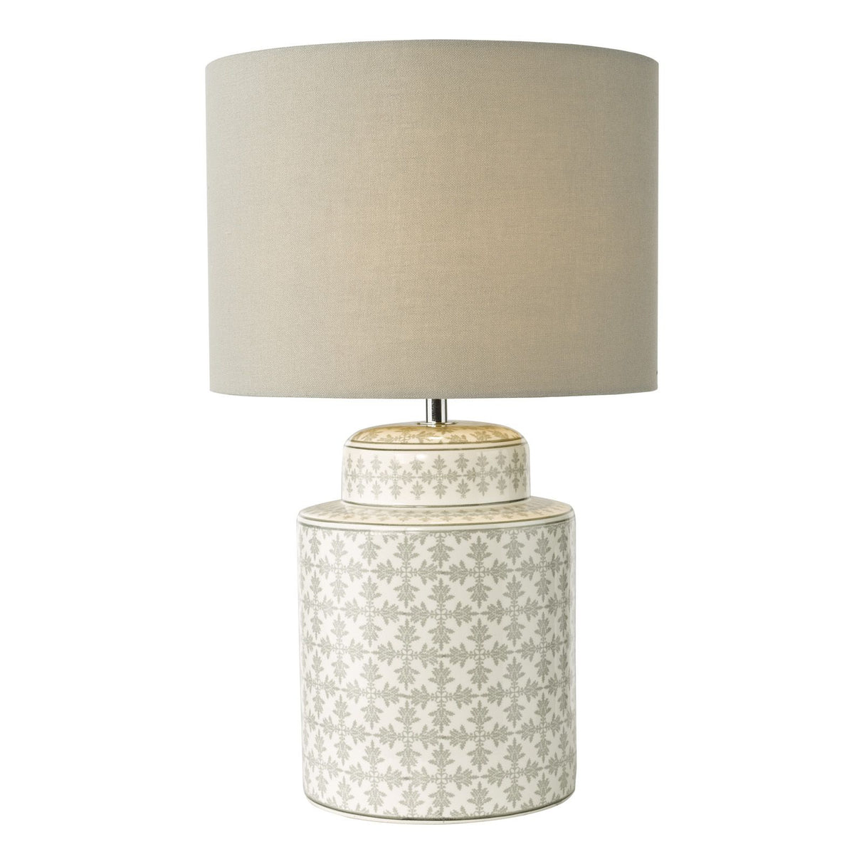 Kedron Table Lamp Grey and Satin Chrome With Shade