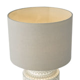Kedron Table Lamp Grey and Satin Chrome With Shade