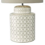 Kedron Table Lamp Grey and Satin Chrome With Shade