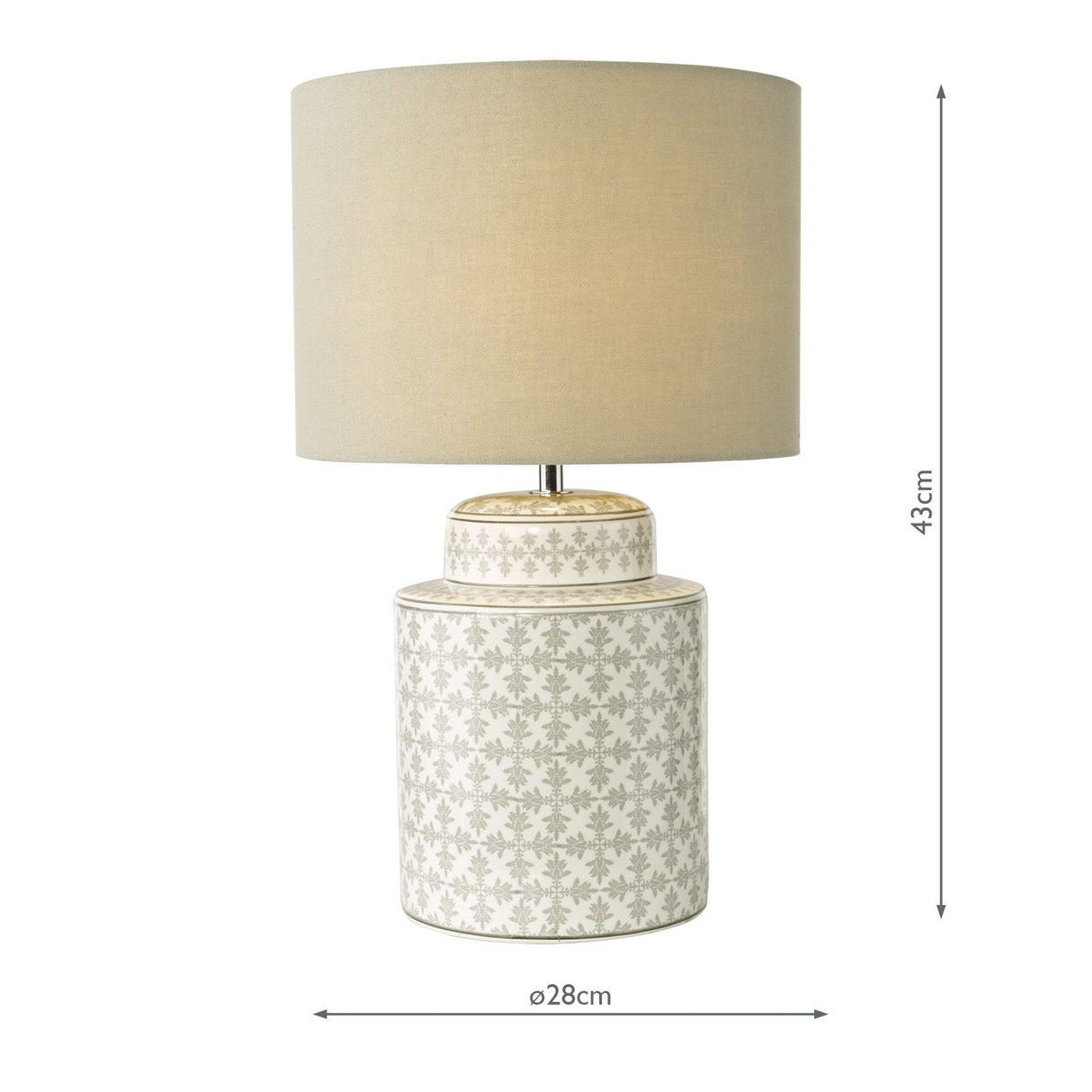 Kedron Table Lamp Grey and Satin Chrome With Shade