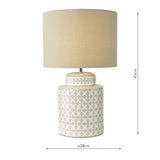 Kedron Table Lamp Grey and Satin Chrome With Shade