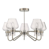 Keta 5 Light Semi Flush Satin Chrome & Polished Chrome