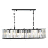 Kiran 7 Light Bar Pendant Satin Black and Crystal
