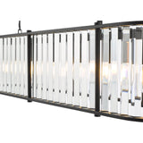 Kiran 7 Light Bar Pendant Satin Black and Crystal