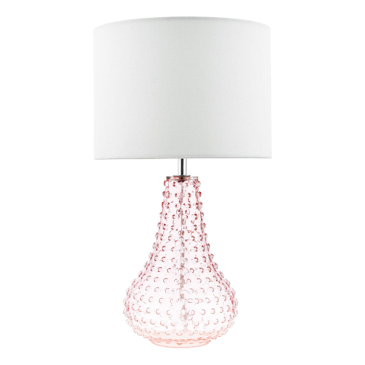 Kristina Table Lamp Pink Glass With Shade