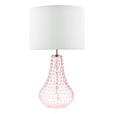 Kristina Table Lamp Pink Glass With Shade
