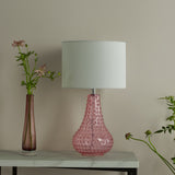 Kristina Table Lamp Pink Glass With Shade
