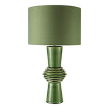 Lagle Table Lamp Green and Antique Brass With Shade