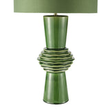 Lagle Table Lamp Green and Antique Brass With Shade