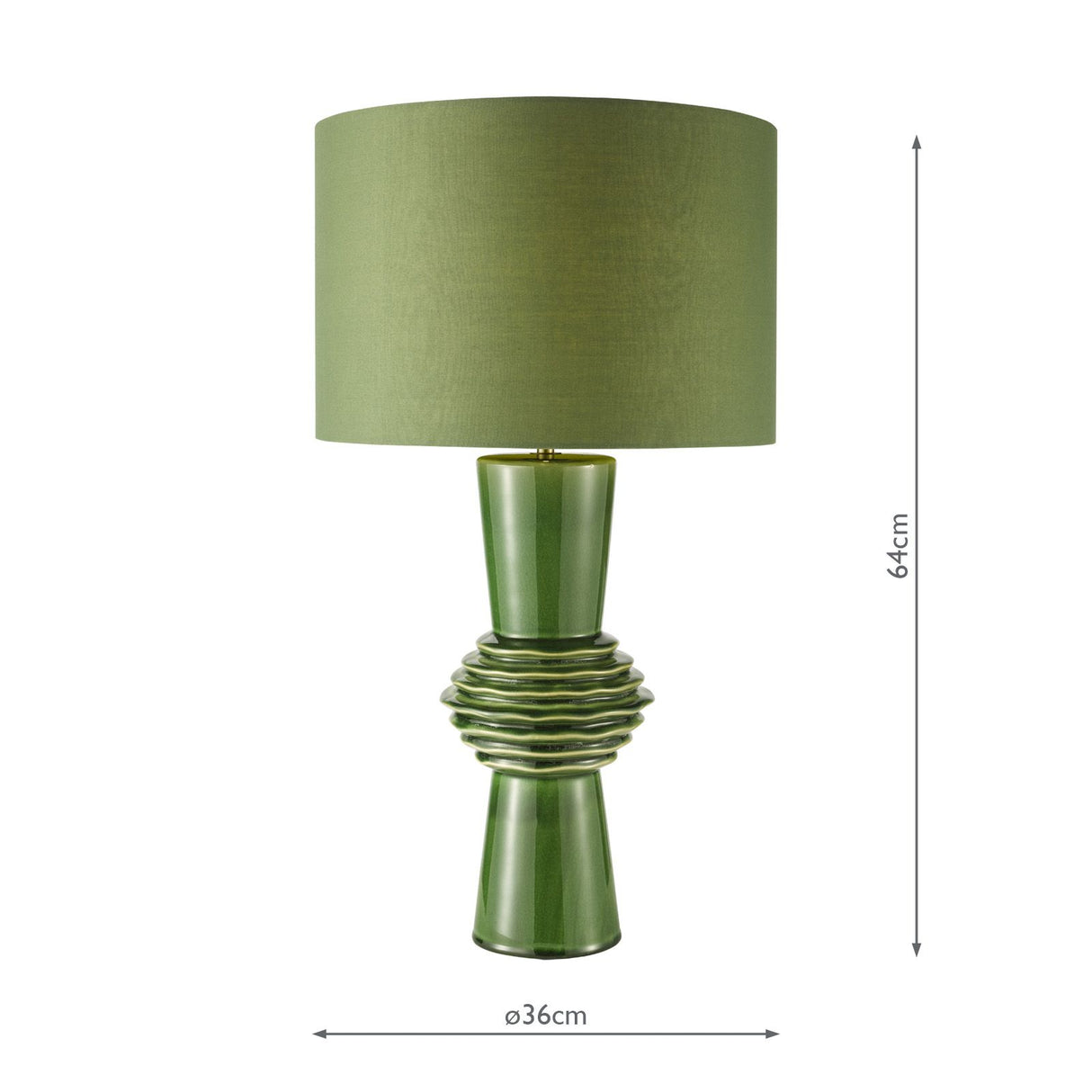 Lagle Table Lamp Green and Antique Brass With Shade