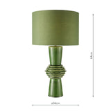 Lagle Table Lamp Green and Antique Brass With Shade