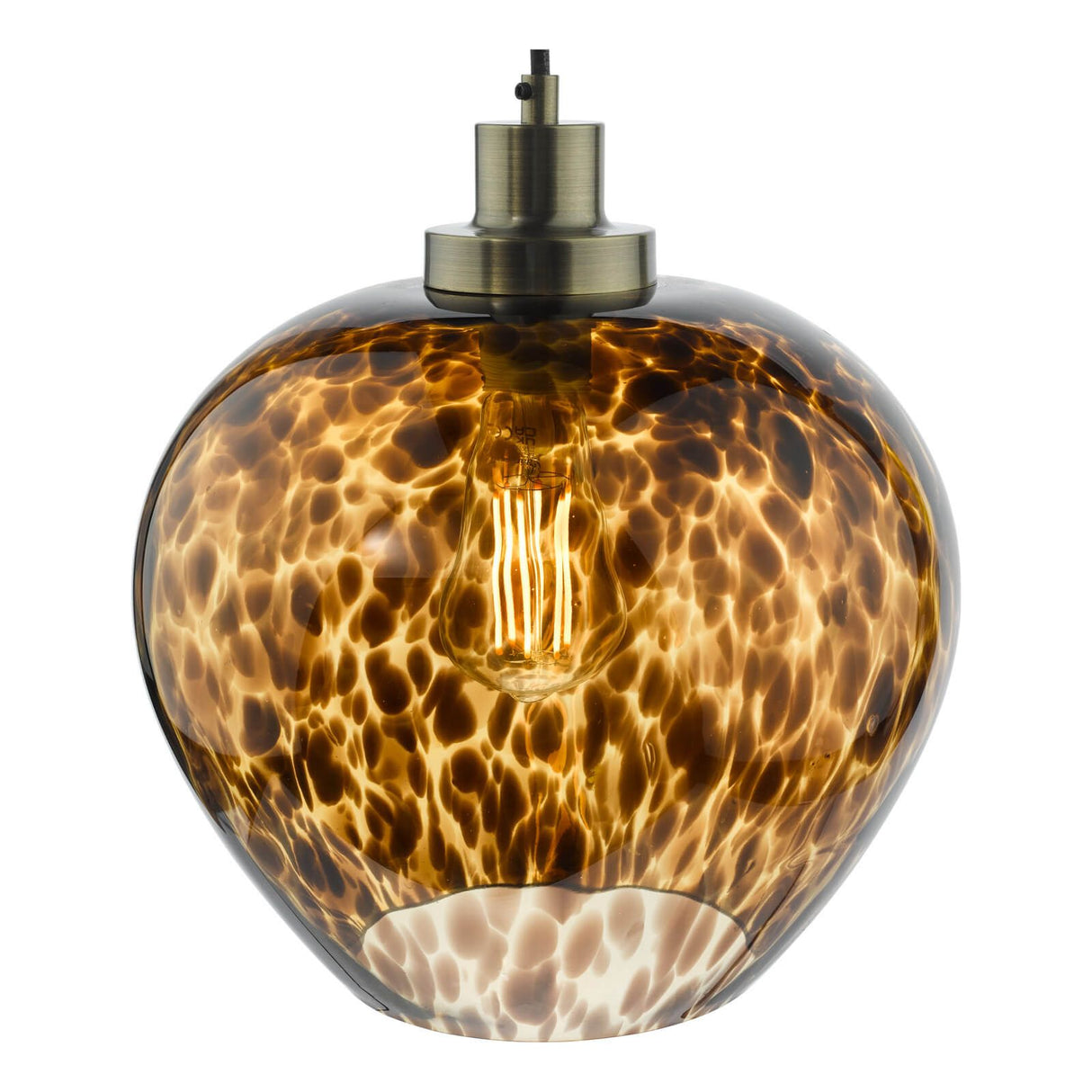 Leandra Pendant Tortoiseshell Glass and Antique Brass