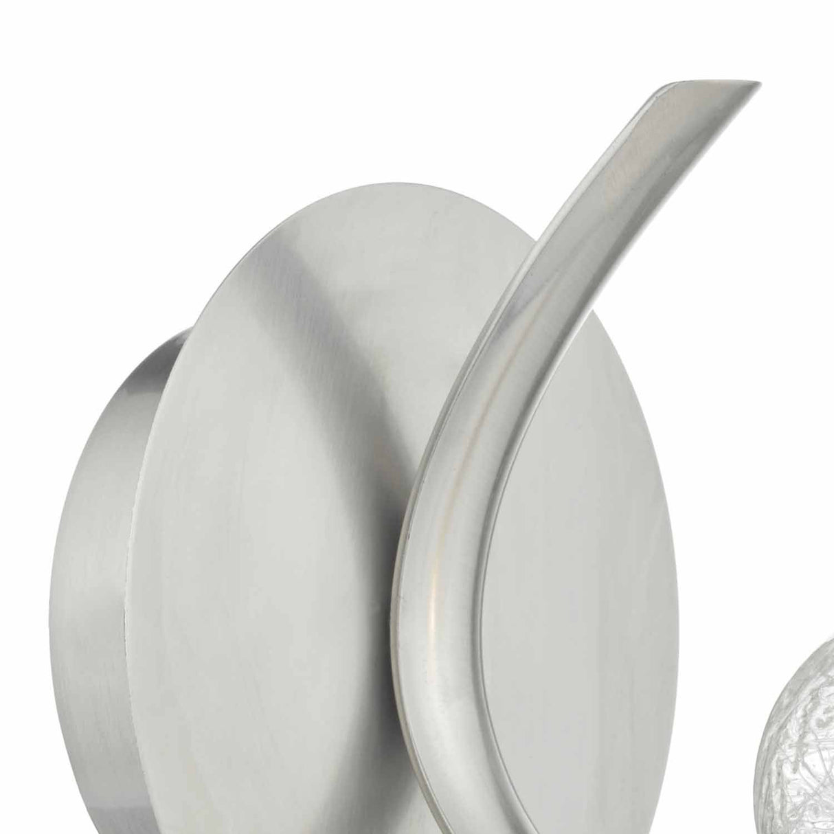 Leighton Wall Light Satin Chrome & Sugar Cane Glass