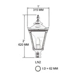 Victorian Traditional lantern in cast iron - 62mm I.D. (LN002)