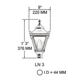 Victorian Traditional lantern in cast iron - 44mm I.D. (LN003)