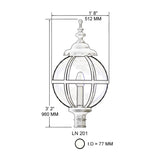 Victorian globe lantern - 77mm inside diameter (LN201)
