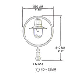 Classic railway lantern - 62mm inside diameter (LN302)