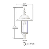 Georgian style lantern - 77mm inside diameter (LN401)