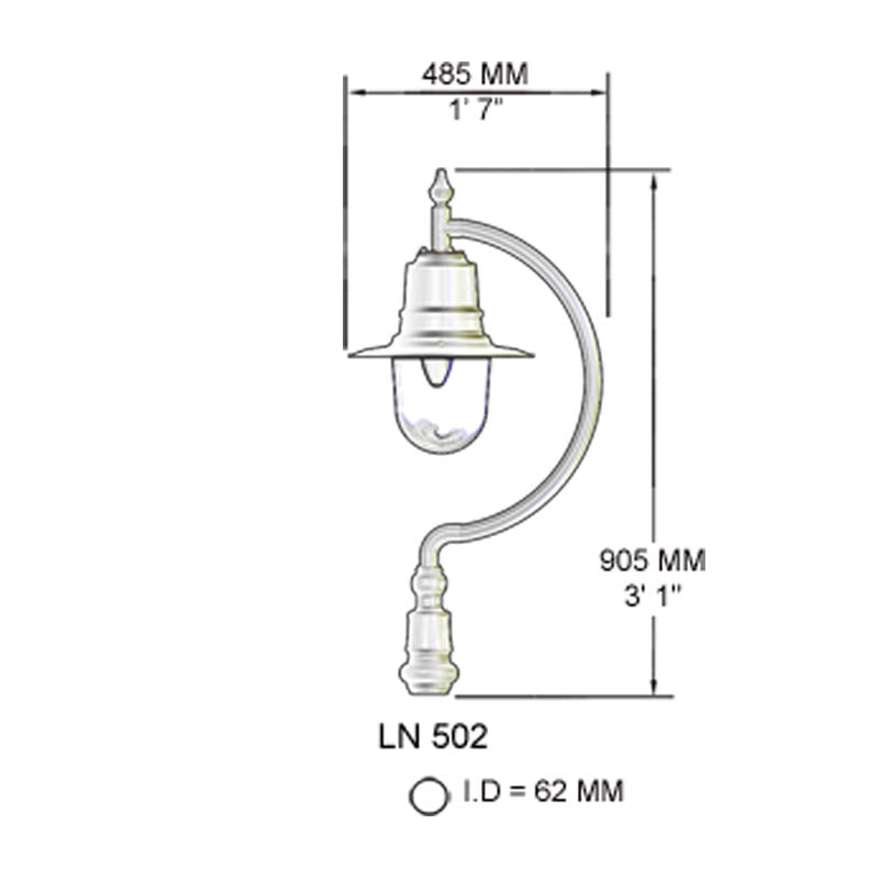 Vintage tear drop lantern - 62mm inside diameter (LN502)