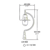 Vintage tear drop lantern - 62mm inside diameter (LN502)