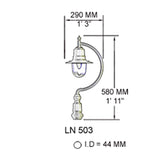 Vintage tear drop lantern - 44mm inside diameter (LN503)