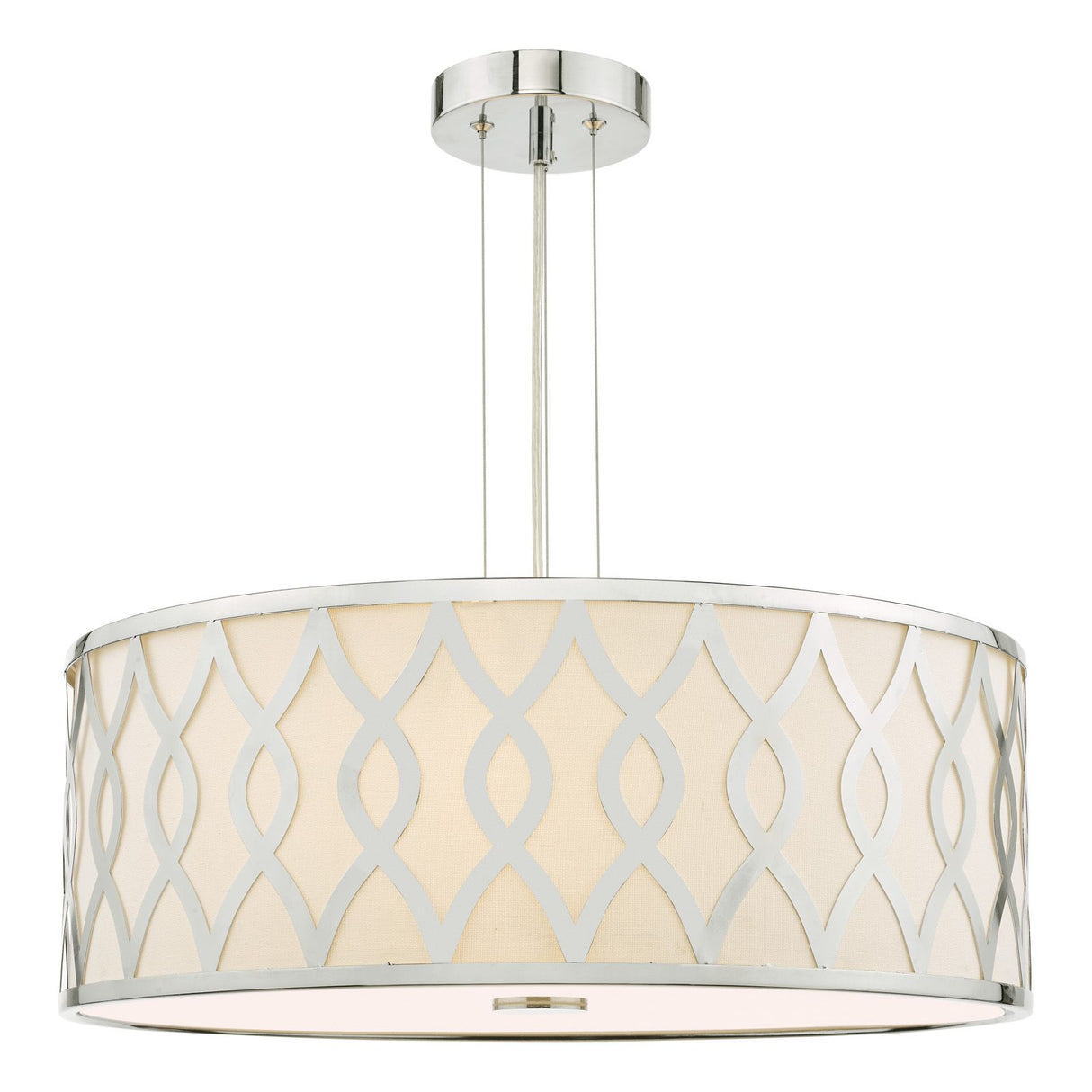 Locryn 4 Light Pendant Polished Chrome and Ivory