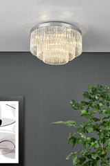 Logan 5 Light Flush Polished Chrome Glass