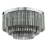 Logan 5 Light Flush Polished Chrome Smoked Glass