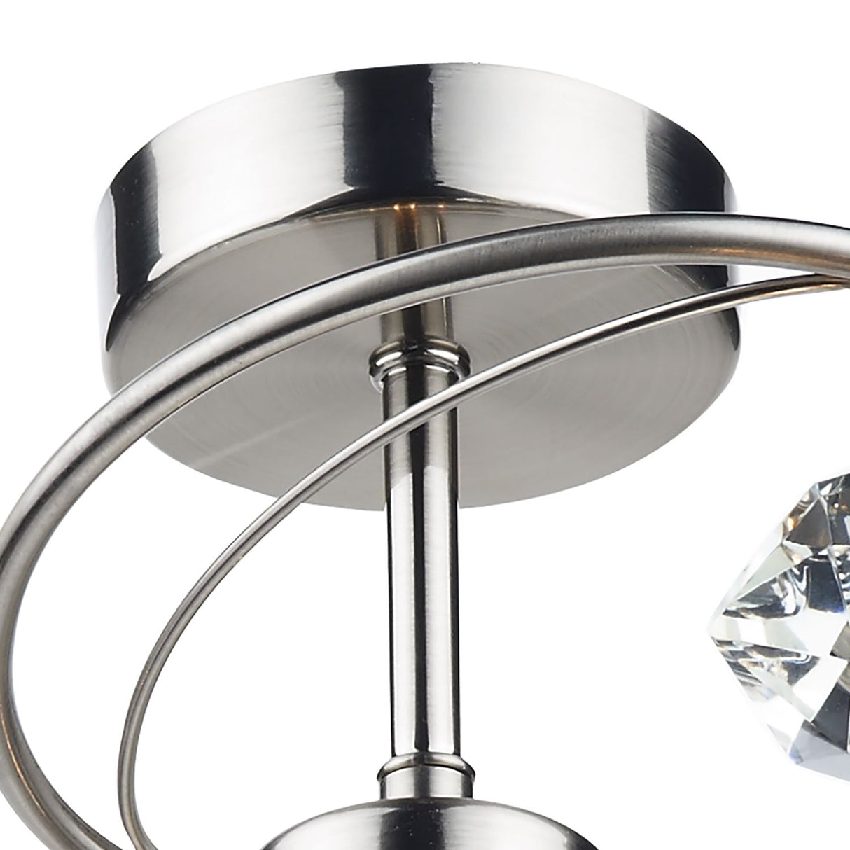 Luther 4 Light Semi-Flush Satin Chrome and Crystal