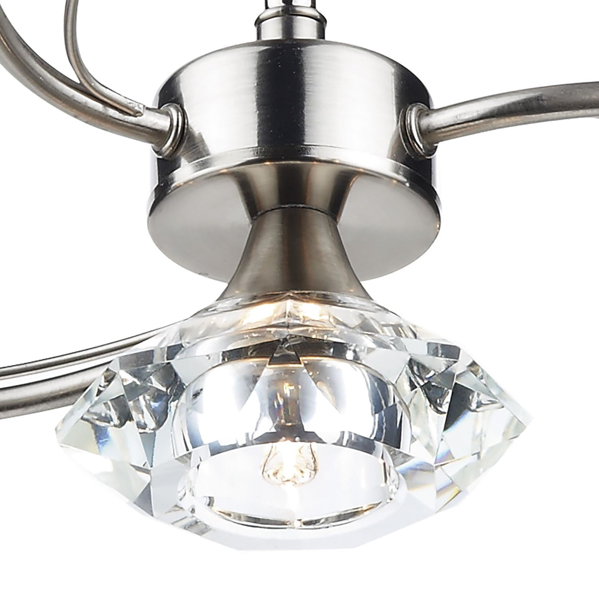 Luther 4 Light Semi-Flush Satin Chrome and Crystal