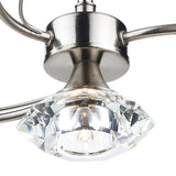 Luther 4 Light Semi-Flush Satin Chrome and Crystal
