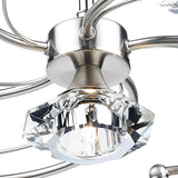 Luther 6 Light Semi Flush Satin Chrome Crystal