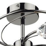 Luther 6 Light Semi Flush Black Chrome Crystal