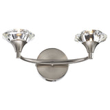 Luther 2 Light Wall Light Satin Chrome Crystal