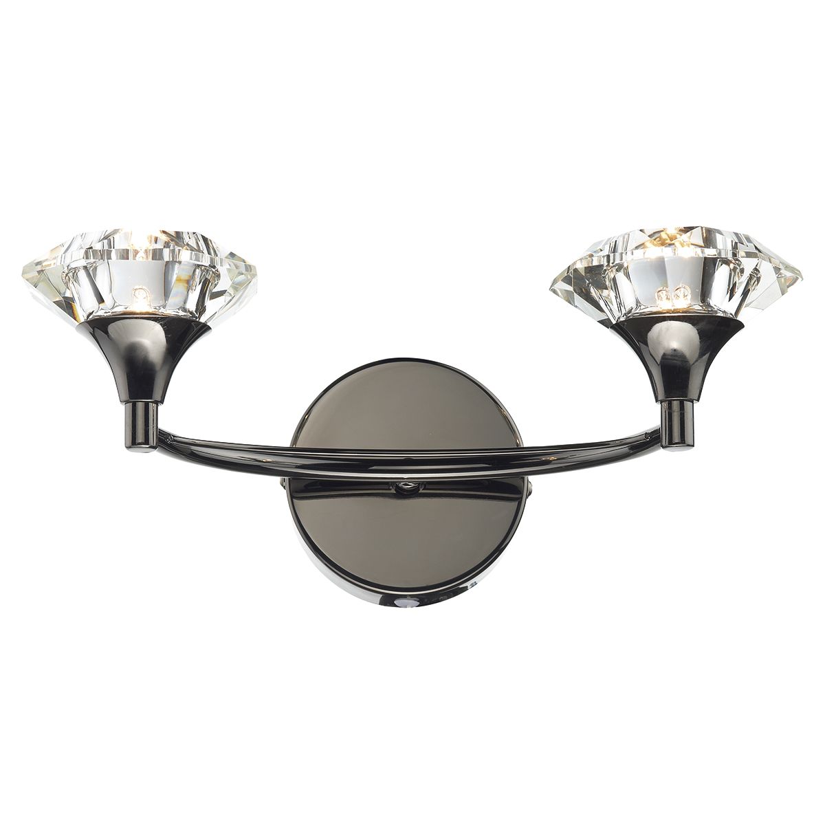 Luther 2 Light Wall Light Black Chrome Crystal