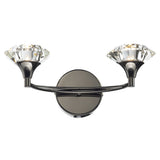 Luther 2 Light Wall Light Black Chrome Crystal