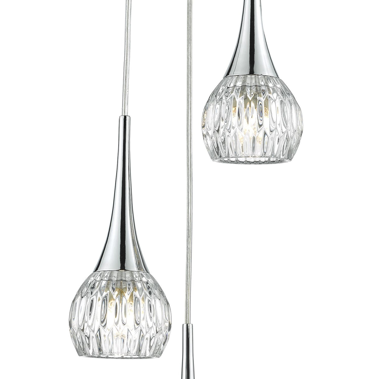 Lyall 3 Light Pendant Polished Chrome Glass