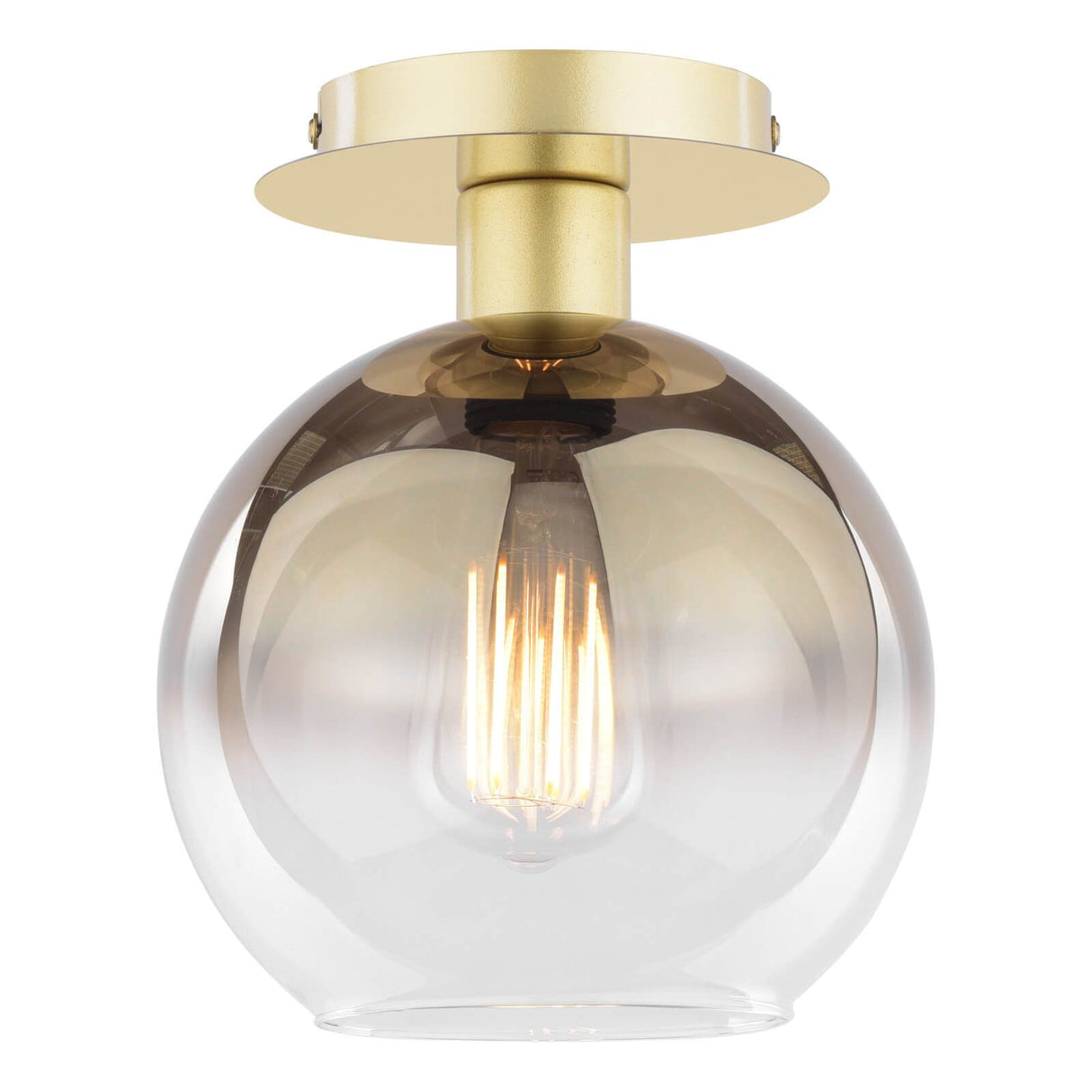 Lycia Semi-Flush Satin Gold and Gold Ombre Glass