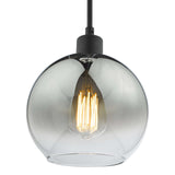 Lycia Single Pendant Matt Black Ombre Smoked Glass