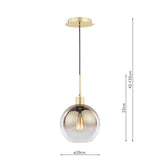 Lycia Pendant Satin Gold and Gold Ombre Glass