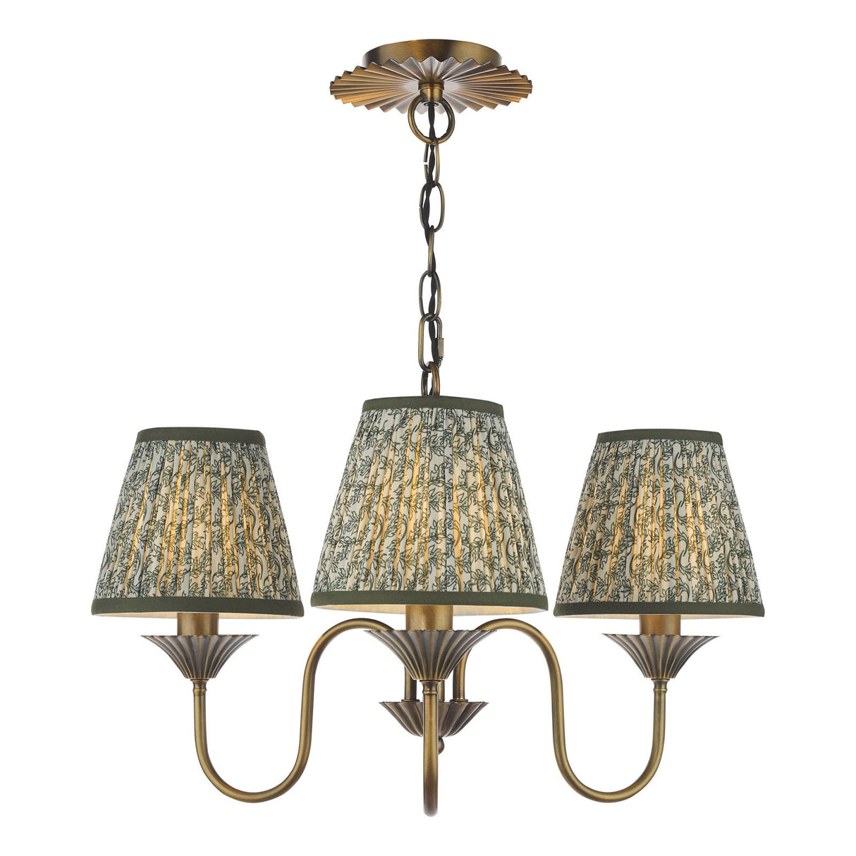 Lydian 3 Light Pendant Antique Bronze With Shade