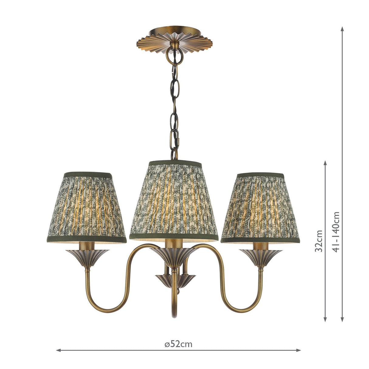 Lydian 3 Light Pendant Antique Bronze With Shade