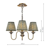 Lydian 3 Light Pendant Antique Bronze With Shade