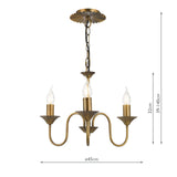 Lydian 3 Light Pendant Antique Bronze Fitting Only