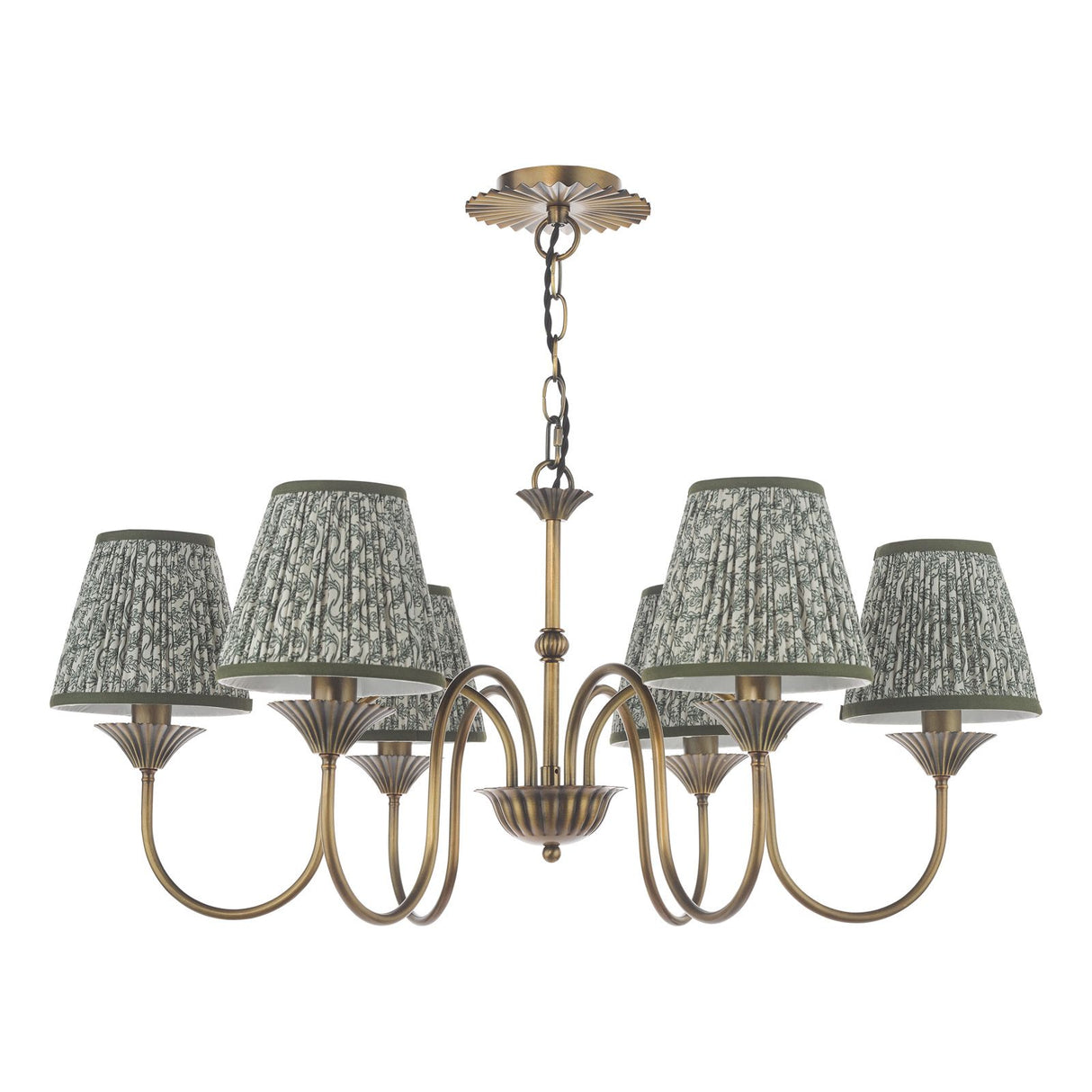 Lydian 6 Light Pendant Antique Bronze With Shade