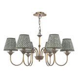 Lydian 6 Light Pendant Antique Bronze With Shade