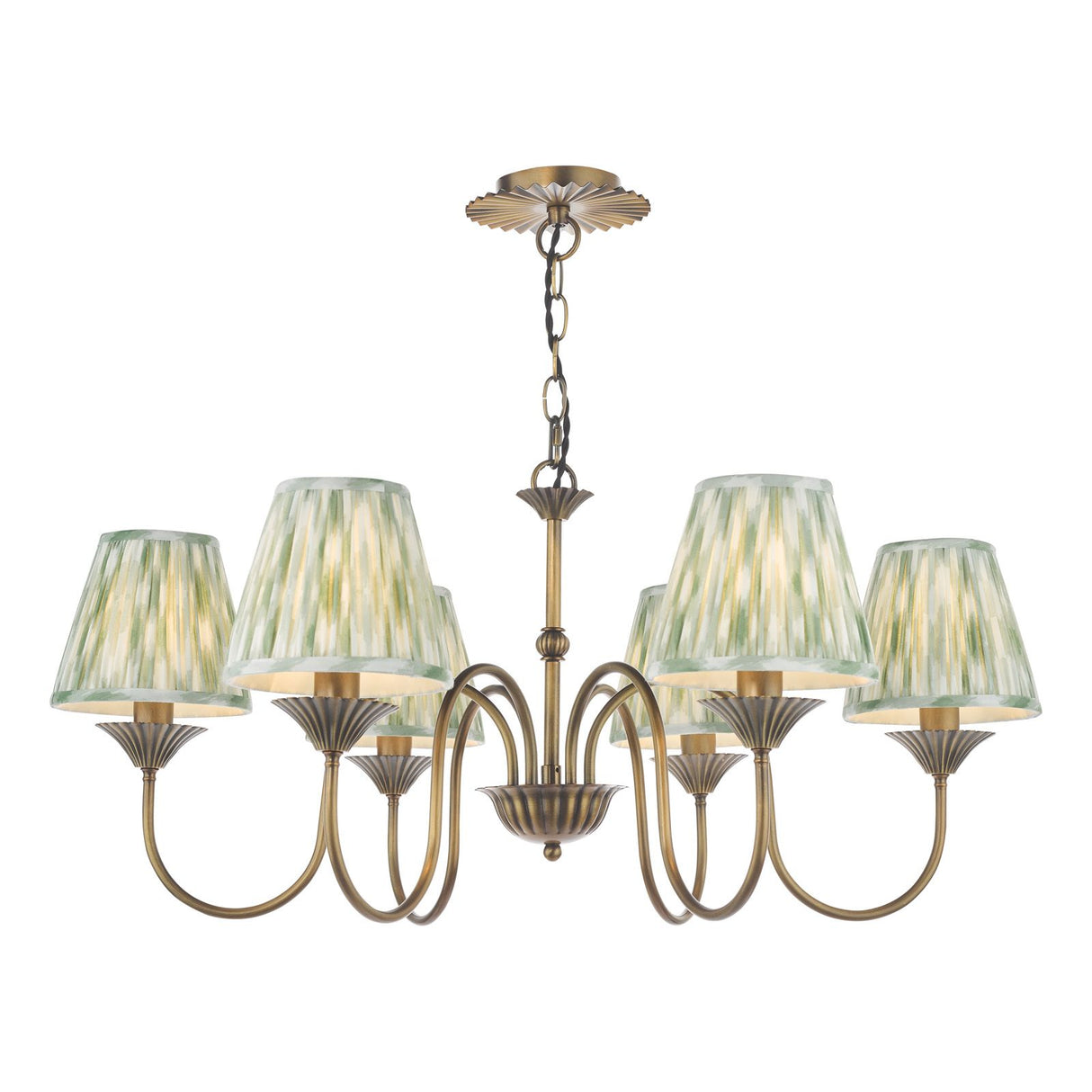Lydian 6 Light Pendant Antique Bronze With Shade