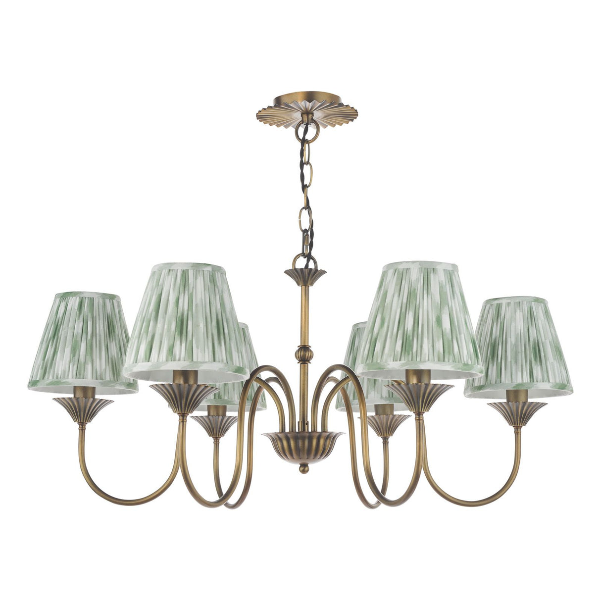 Lydian 6 Light Pendant Antique Bronze With Shade