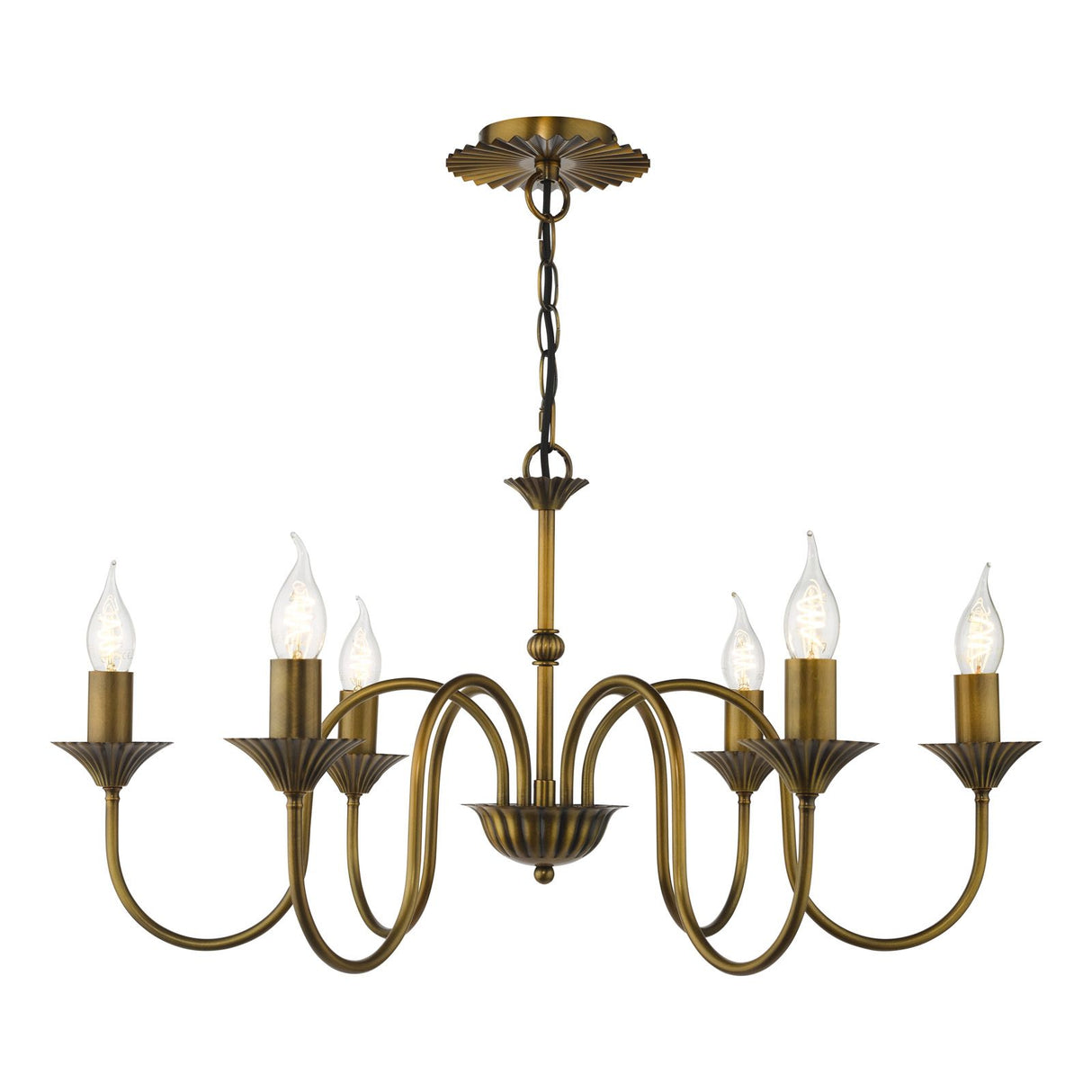 Lydian 6 Light Pendant Antique Bronze Fitting Only